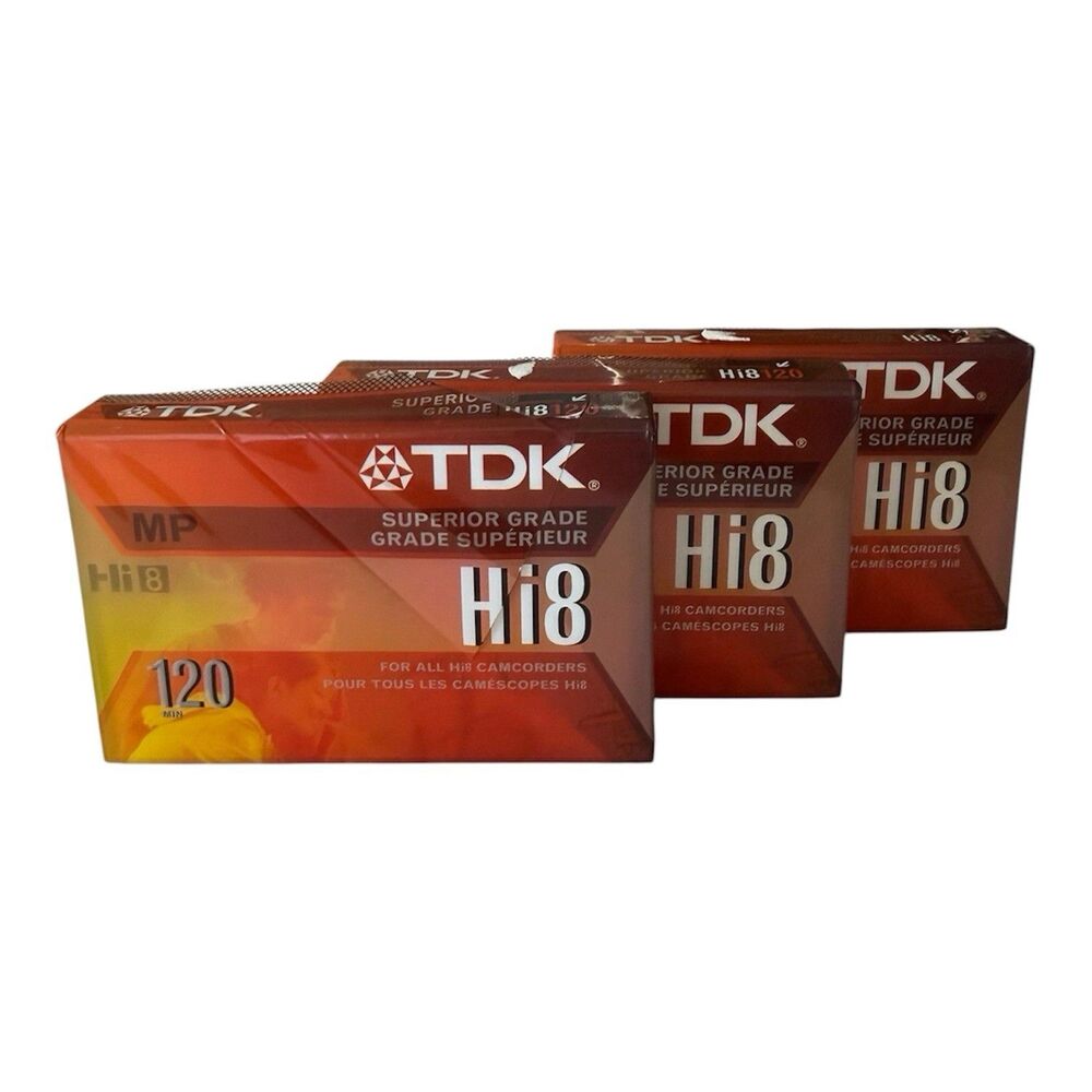 3 Pack TDK Hi8 MP 120 min Camcorder Video Tape Superior Grade New